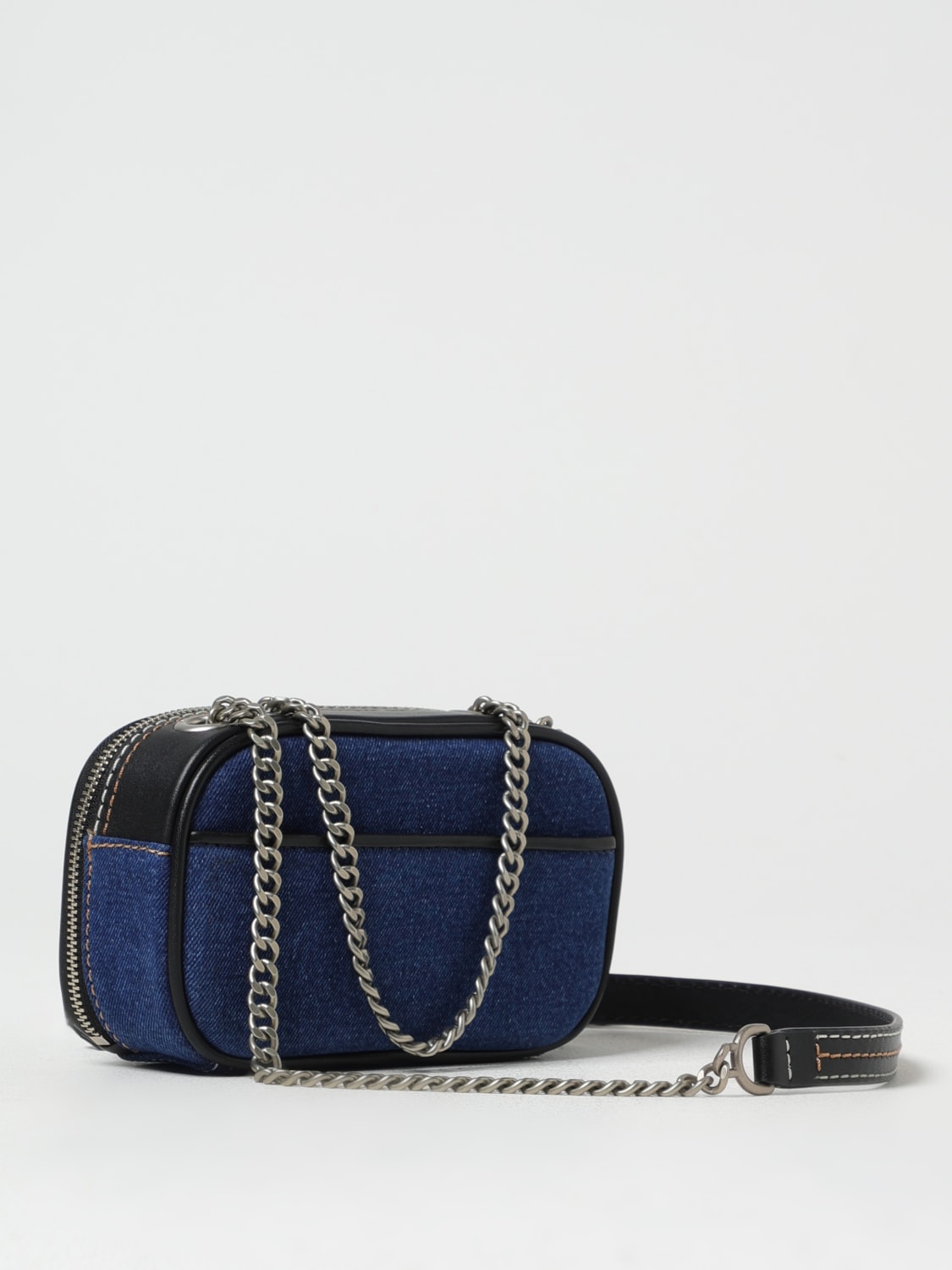 MARC JACOBS BORSA MINI: Borsa The Denim Chain Marc Jacobs in denim di cotone e pelle , Denim - Img 2