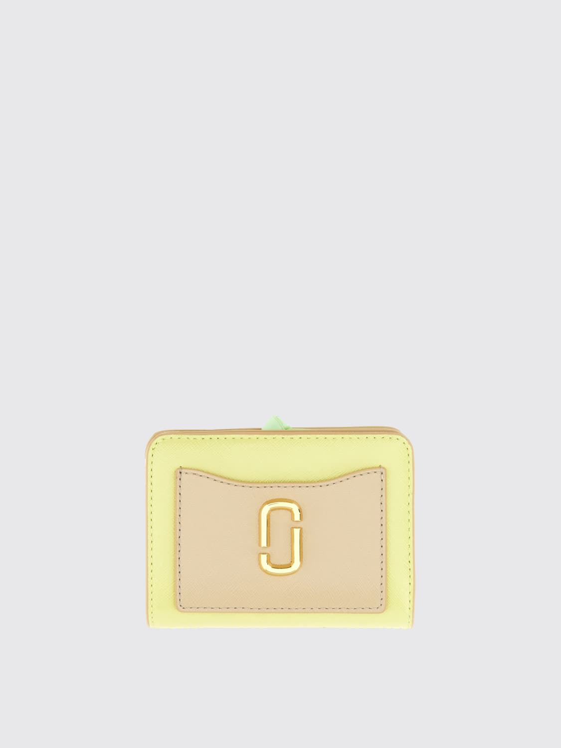 MARC JACOBS PORTAFOGLIO: Portafoglio Snapshot in pelle saffiano Marc Jacobs, Beige - Img 1