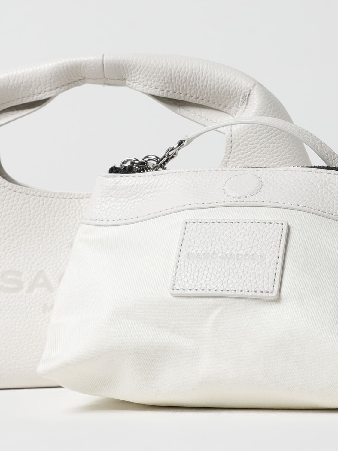 MARC JACOBS BORSA MINI: Borsa The Sack Bag Marc Jacobs in pelle a grana , Bianco - Img 3