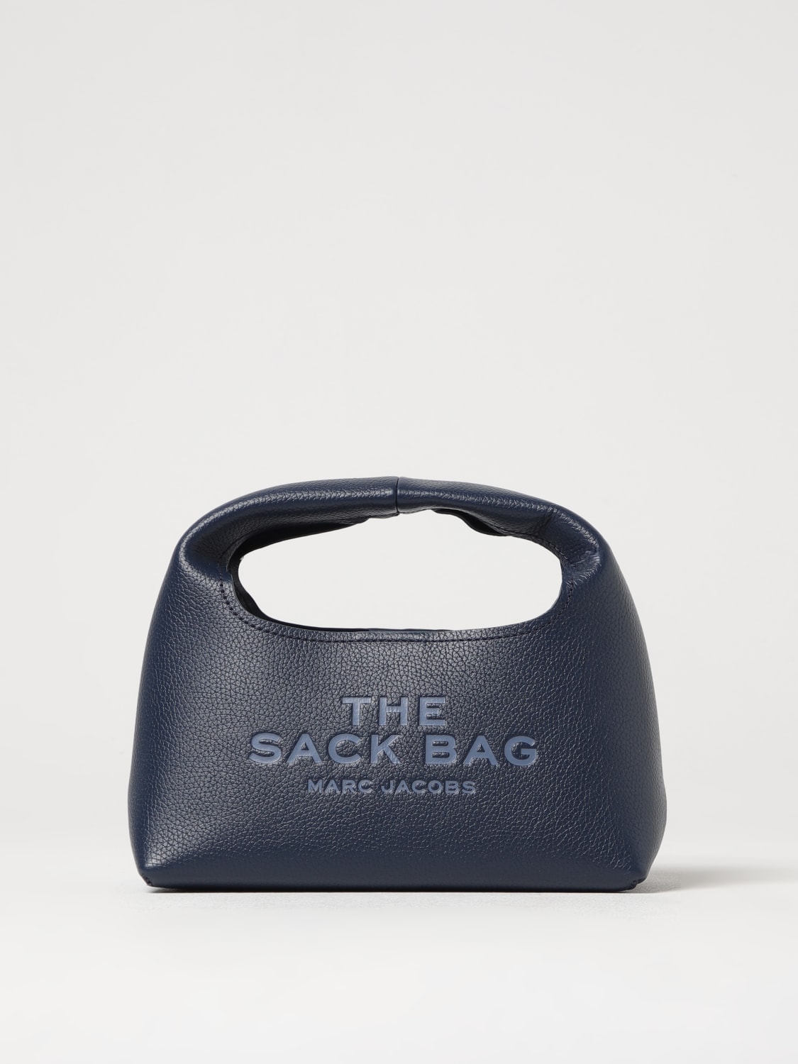 MARC JACOBS BORSA MINI: Borsa The Sack Bag Marc Jacobs in pelle a grana , Blue - Img 1