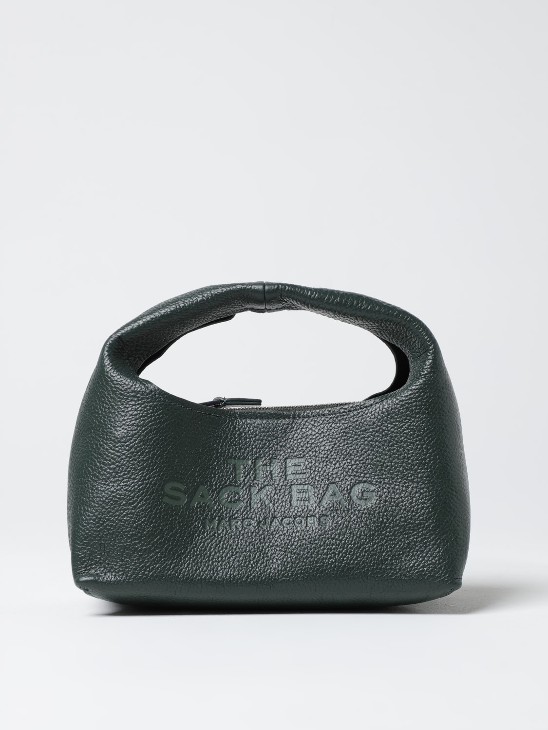 MARC JACOBS BORSA MINI: Borsa The Sack Bag Marc Jacobs in pelle a grana , Verde - Img 1