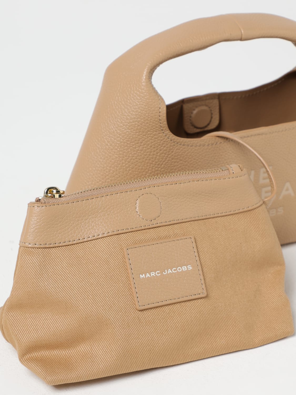 MARC JACOBS BORSA MINI: Borsa The Sack Bag Marc Jacobs in pelle a grana , Beige - Img 3