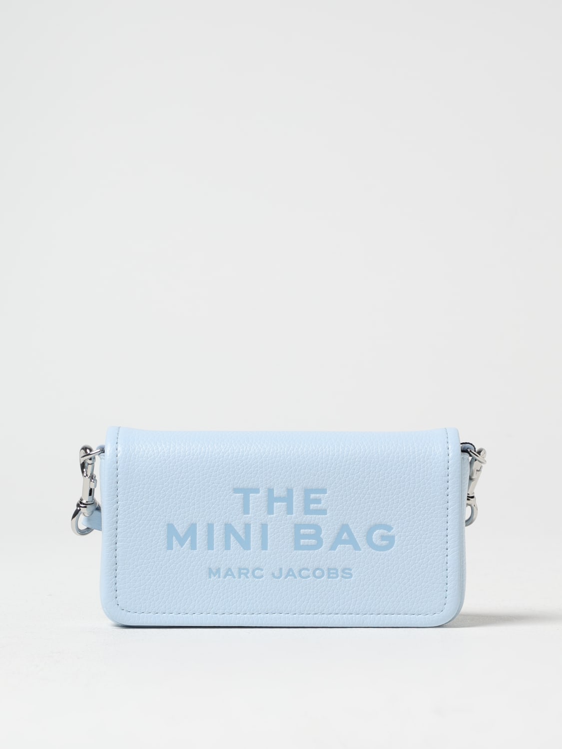 MARC JACOBS BORSA MINI: Borsa The Mini Bag Marc Jacobs in pelle a grana , Blue - Img 1