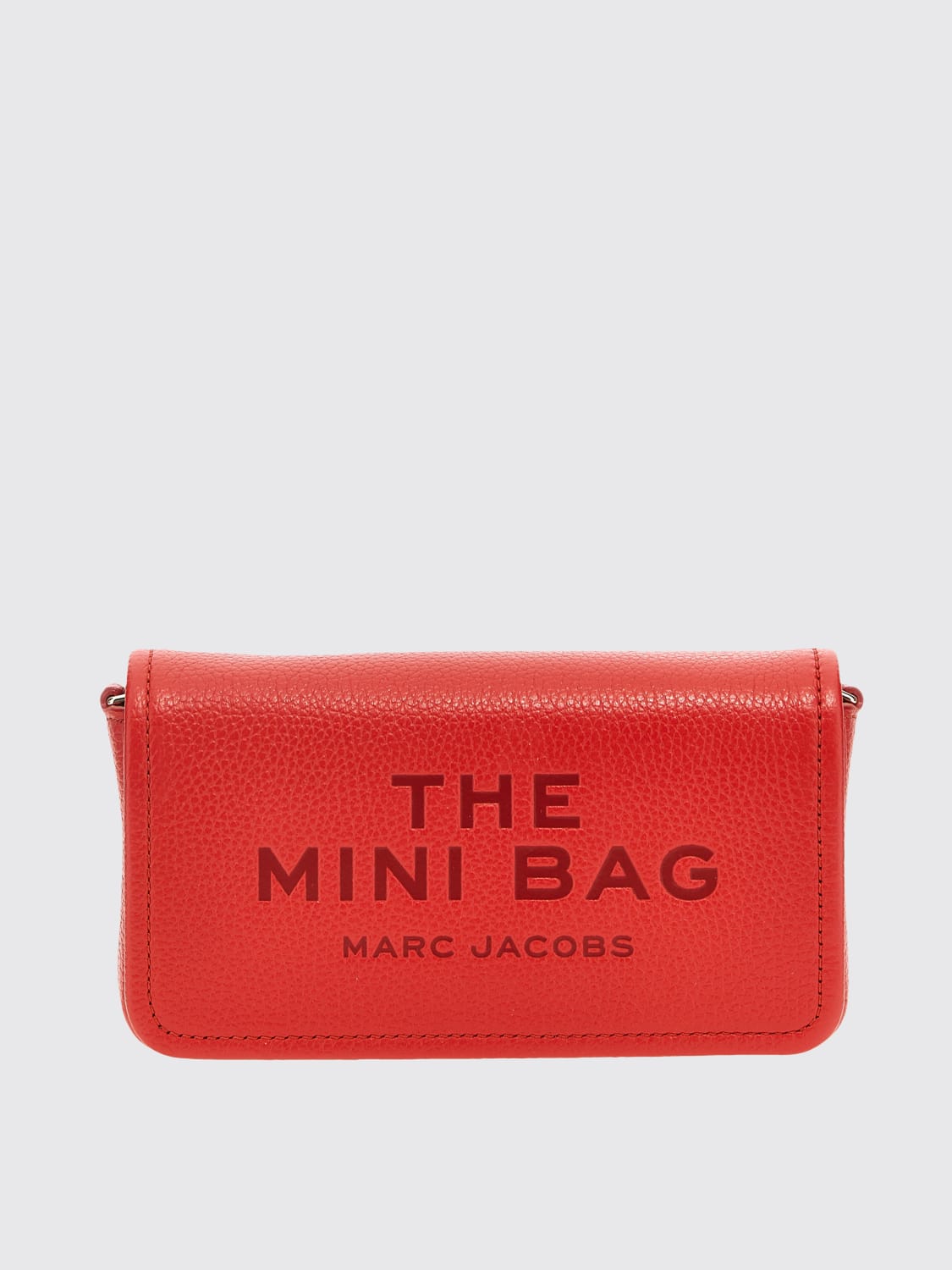 MARC JACOBS BORSA MINI: Borsa The Mini Bag Marc Jacobs in pelle a grana , Rosso - Img 1