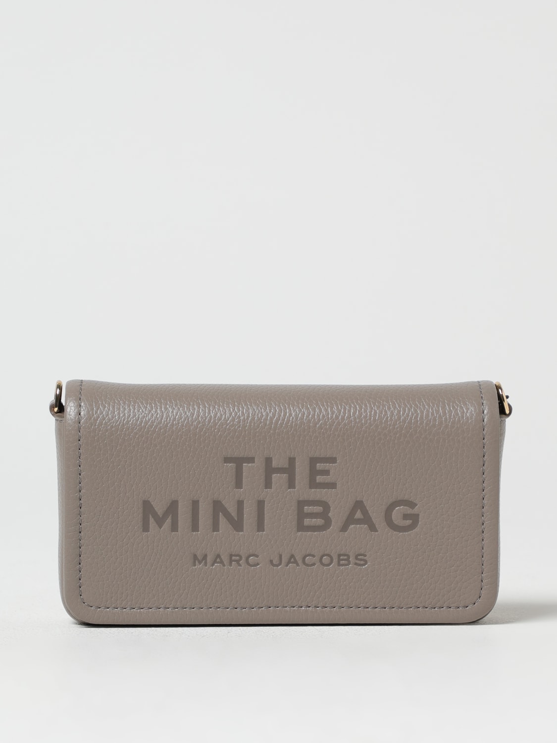MARC JACOBS BORSA MINI: Borsa The Mini Bag Marc Jacobs in pelle a grana , Grigio - Img 1