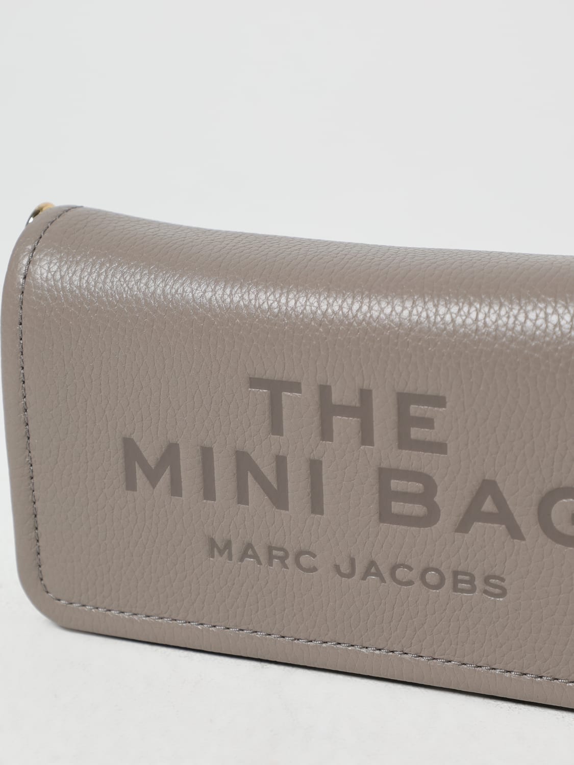 MARC JACOBS BORSA MINI: Borsa The Mini Bag Marc Jacobs in pelle a grana , Grigio - Img 3