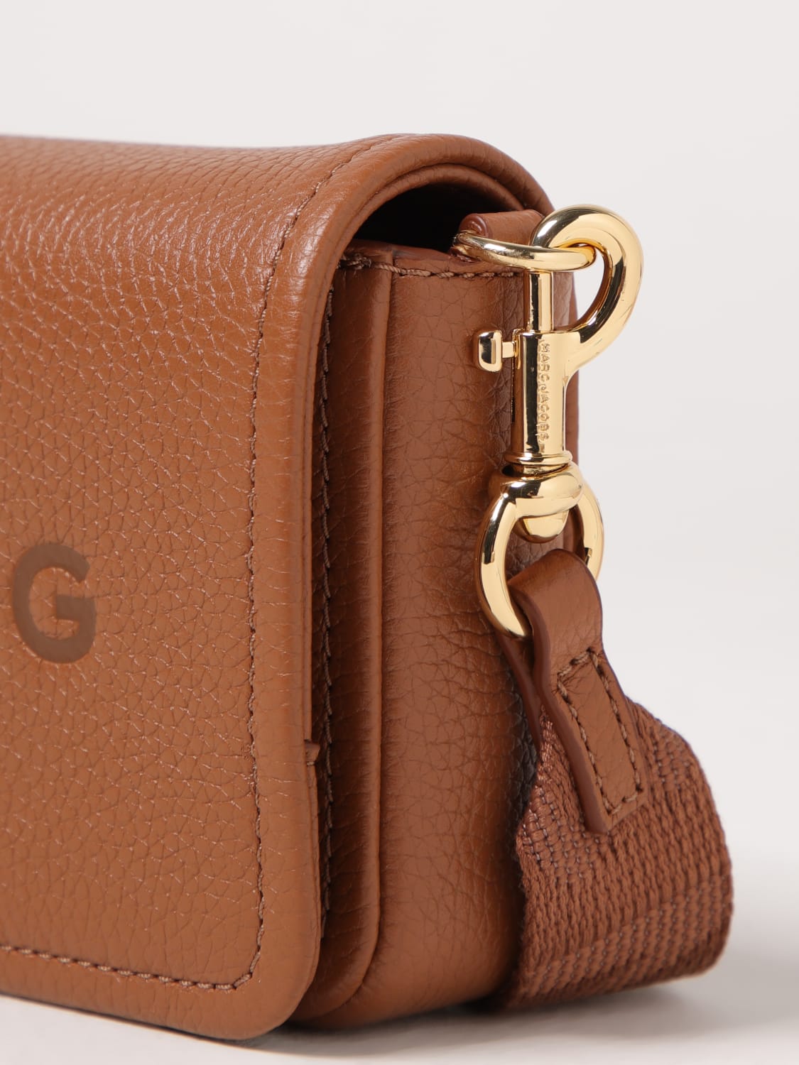 MARC JACOBS BORSA MINI: Borsa The Mini Bag Marc Jacobs in pelle a grana , Marrone - Img 3