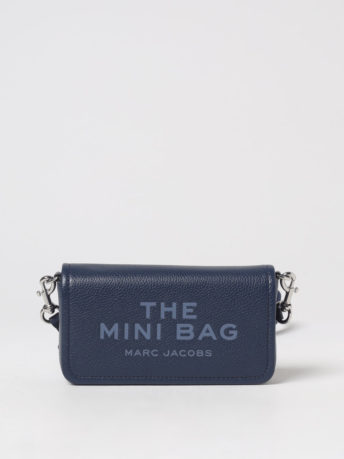 MARC JACOBS BORSA MINI: Borsa The Mini Bag Marc Jacobs in pelle a grana , Blue 1 - Img 1