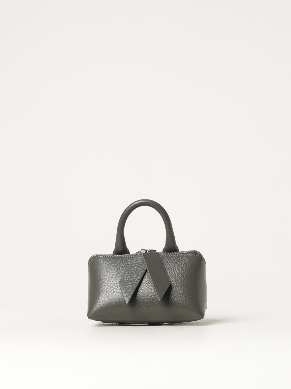 THE ATTICO: Borsa Friday Mini in pelle a grana - Grigio