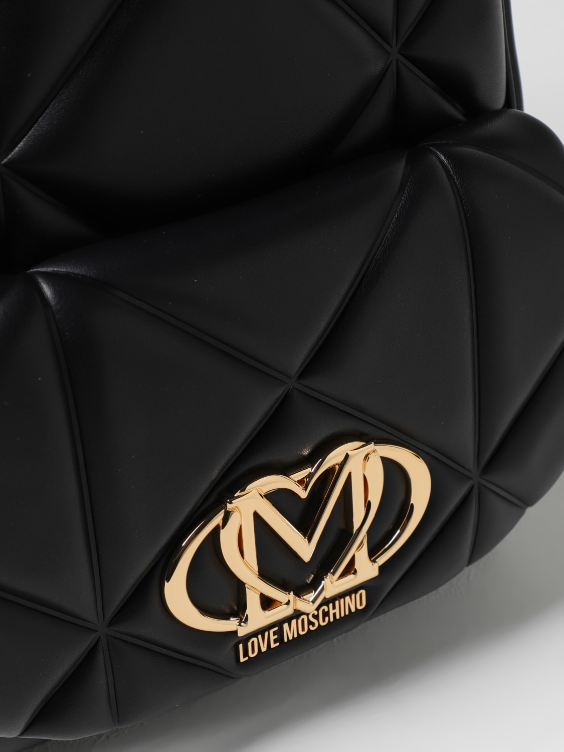 LOVE MOSCHINO ZAINO: Zaino Love Moschino in pelle sintetica matelassè , Nero - Img 3