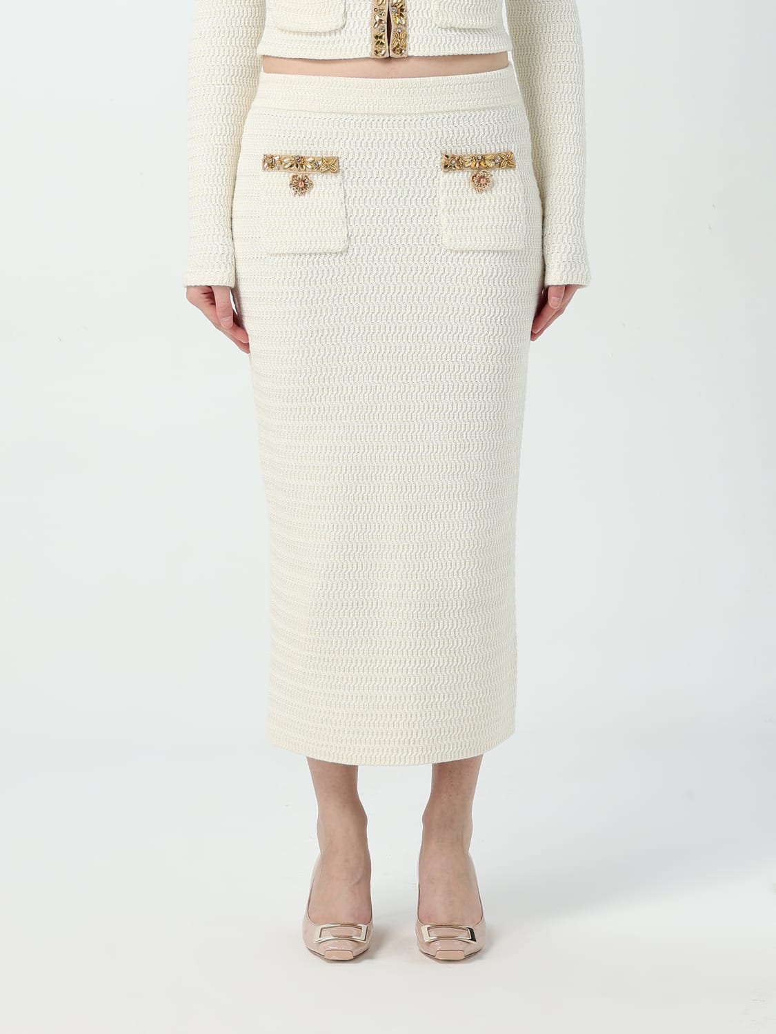 スカート SELF-PORTRAIT Woman Skirt Beige RS25910MSKC CREAM SELF-PORTRAIT: Skirt woman - Beige | Self-Portrait skirt