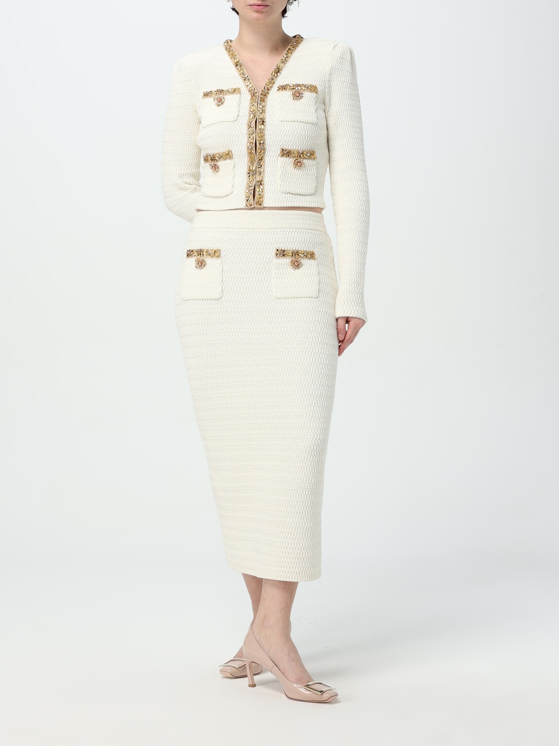 スカート SELF-PORTRAIT Woman Skirt Beige RS25910MSKC CREAM SELF-PORTRAIT: Skirt woman - Beige | Self-Portrait skirt