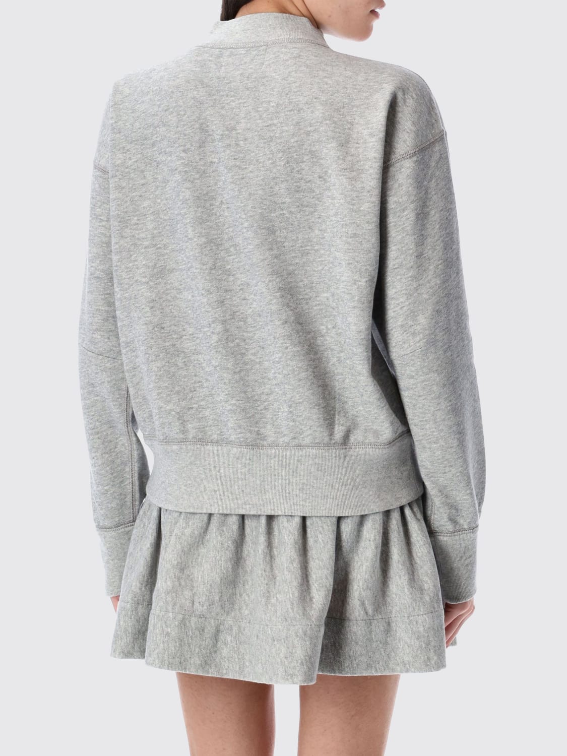 ISABEL MARANT ETOILE FELPA: Felpa a girocollo con maxi logo Isabel Marant Etoile, Grigio - Img 2