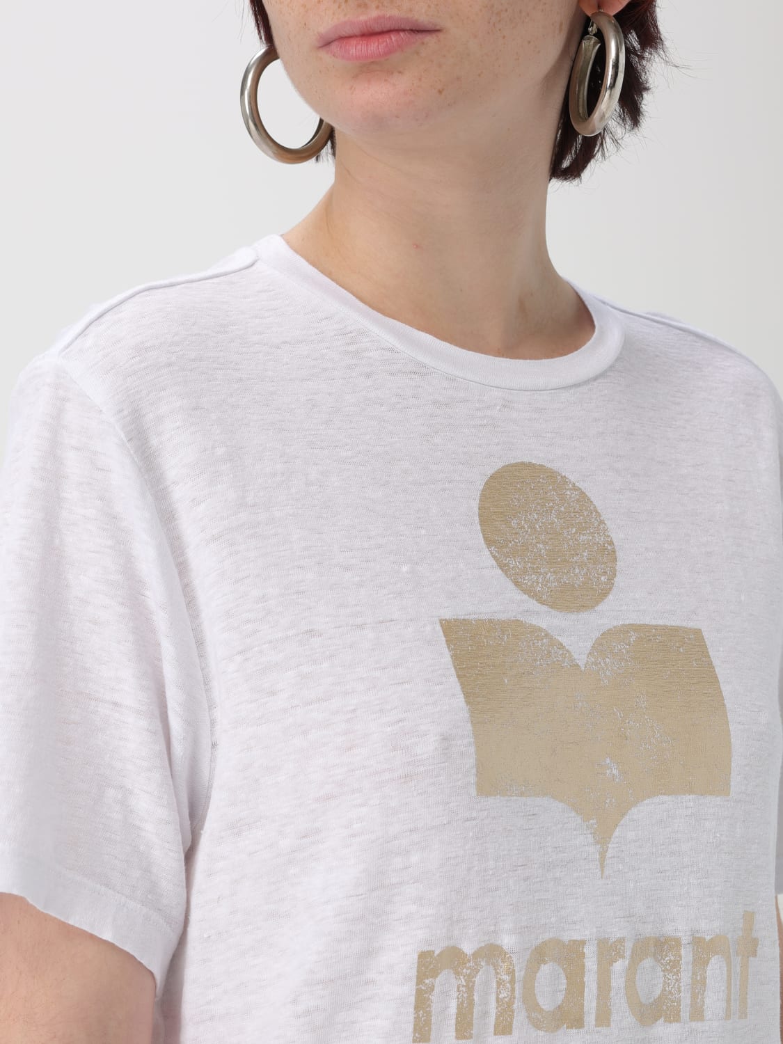 ISABEL MARANT ETOILE T-SHIRTS: T-shirt Isabel Marant Etoile in cotone con logo , Bianco 1 - Img 3