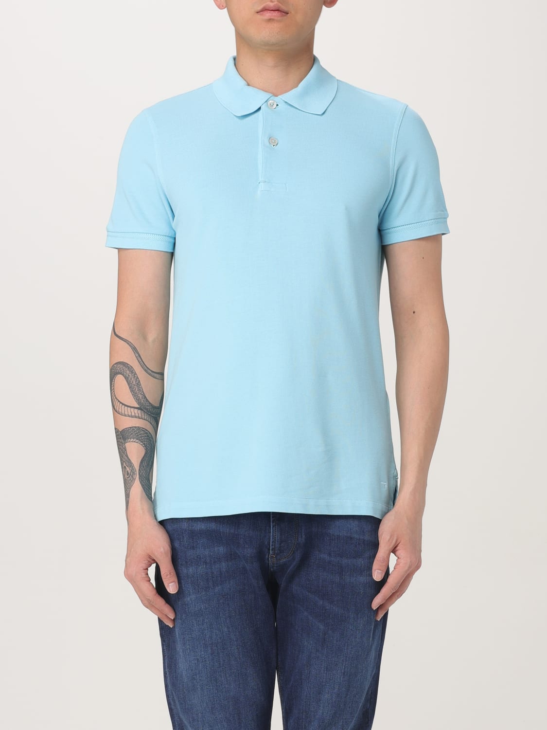 TOM FORD POLO SHIRT: Polo shirt men Tom Ford, Gnawed Blue - Img 1