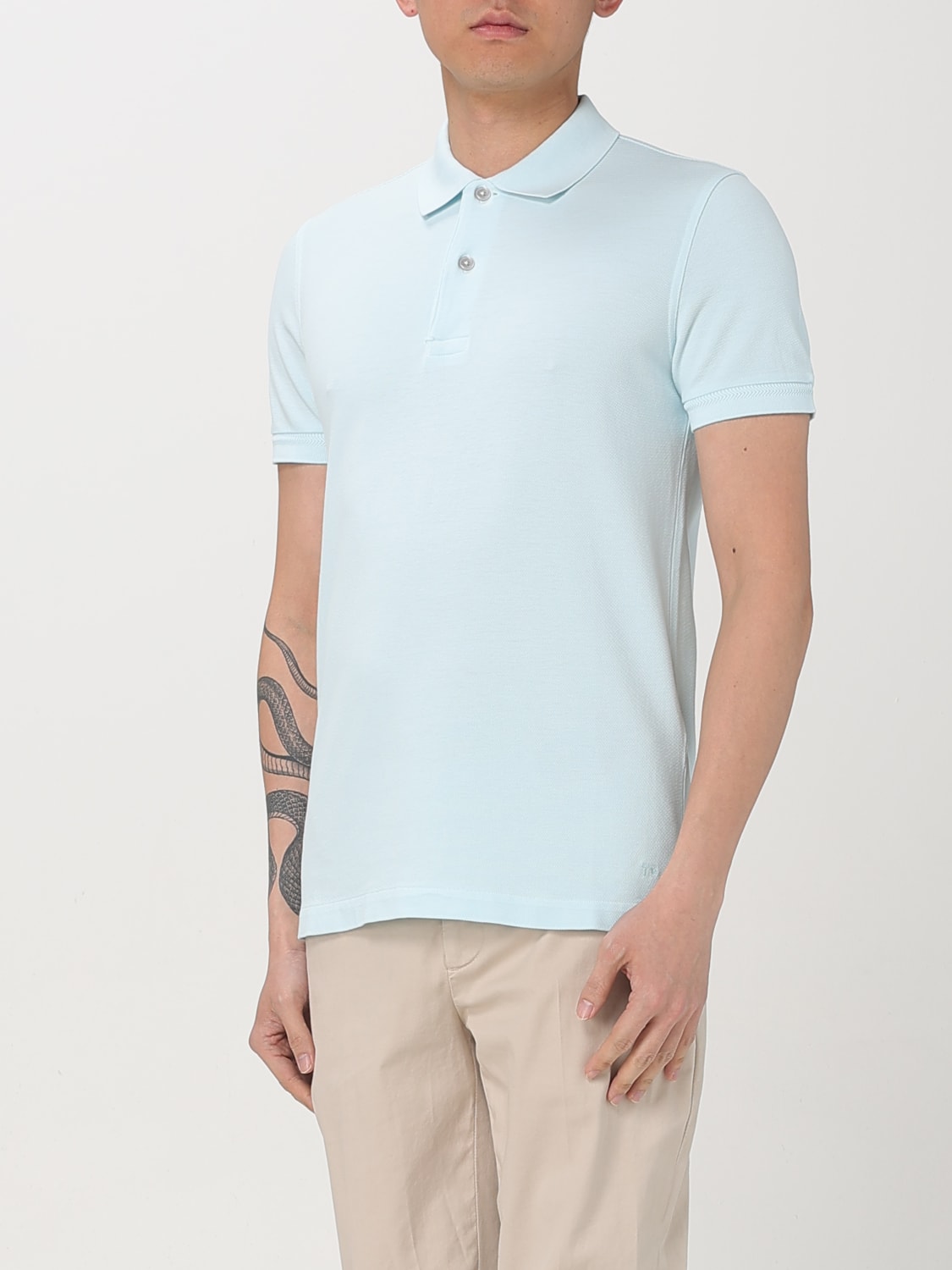 TOM FORD POLO SHIRT: Polo shirt men Tom Ford, Sky Blue - Img 4