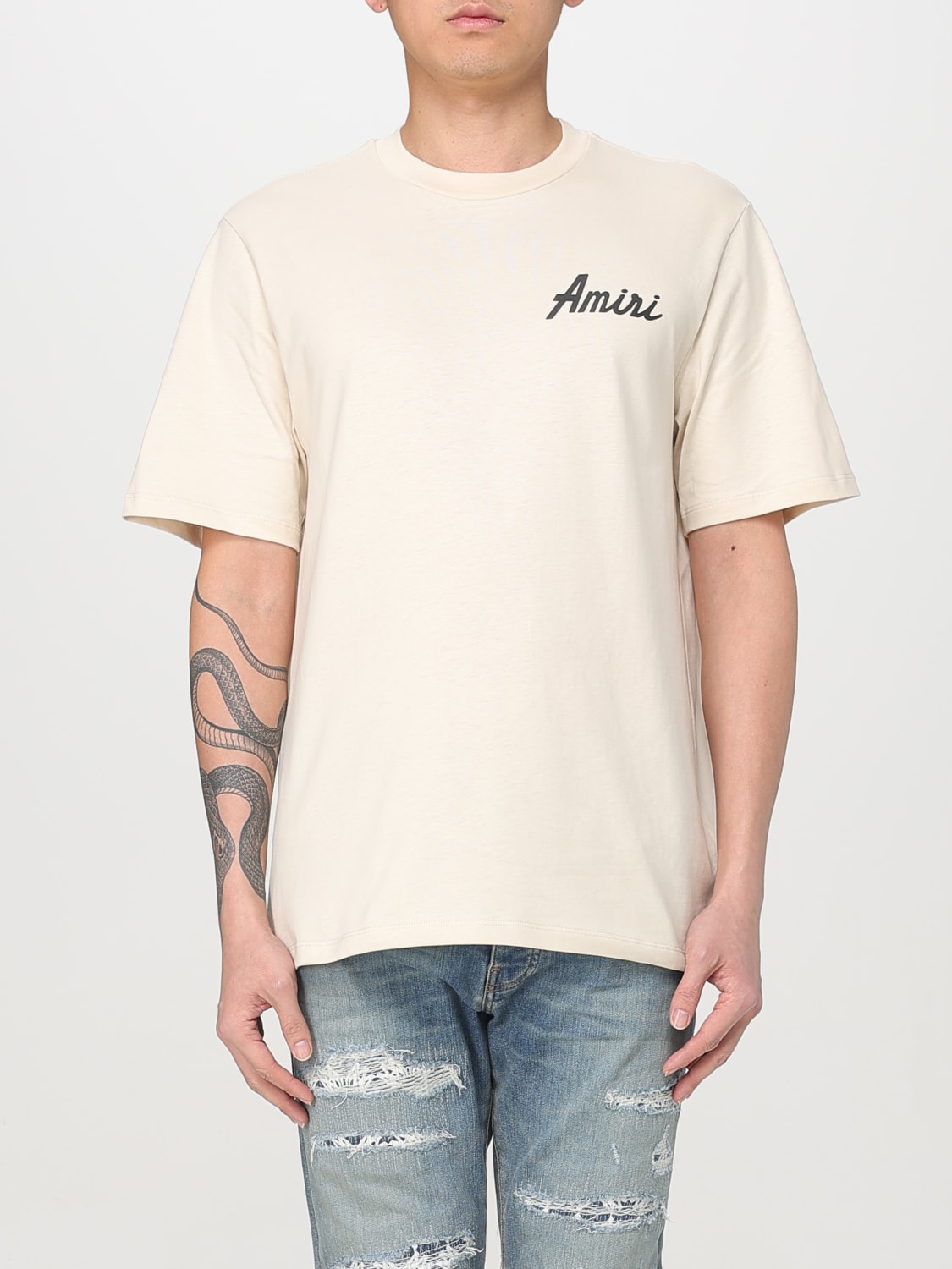 関税送料込み【AMIRI】アミリ ベージュ MA Quad Tシャツ AMIRI MA Quad Tシャツ | ニュートラル | FARFETCH JP