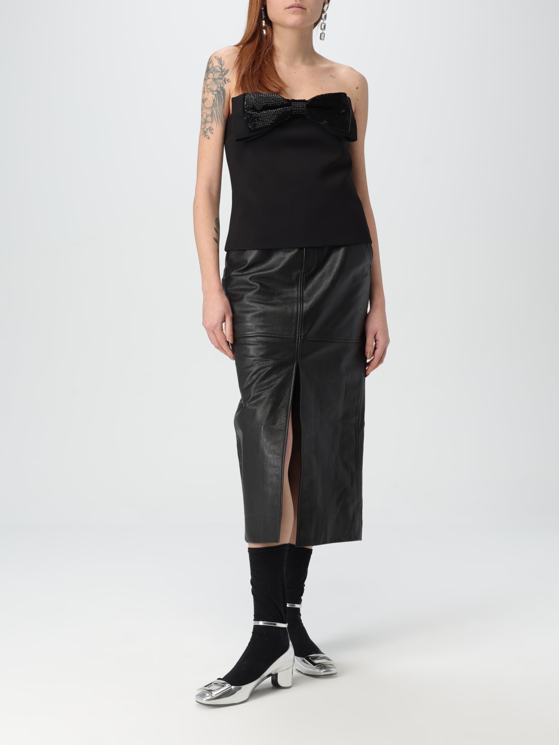 Tシャツ・カットソー SELF PORTRAIT Women Tops RS25 077T BBLACK Black SELF-PORTRAIT: Top woman - Black | Self-Portrait top