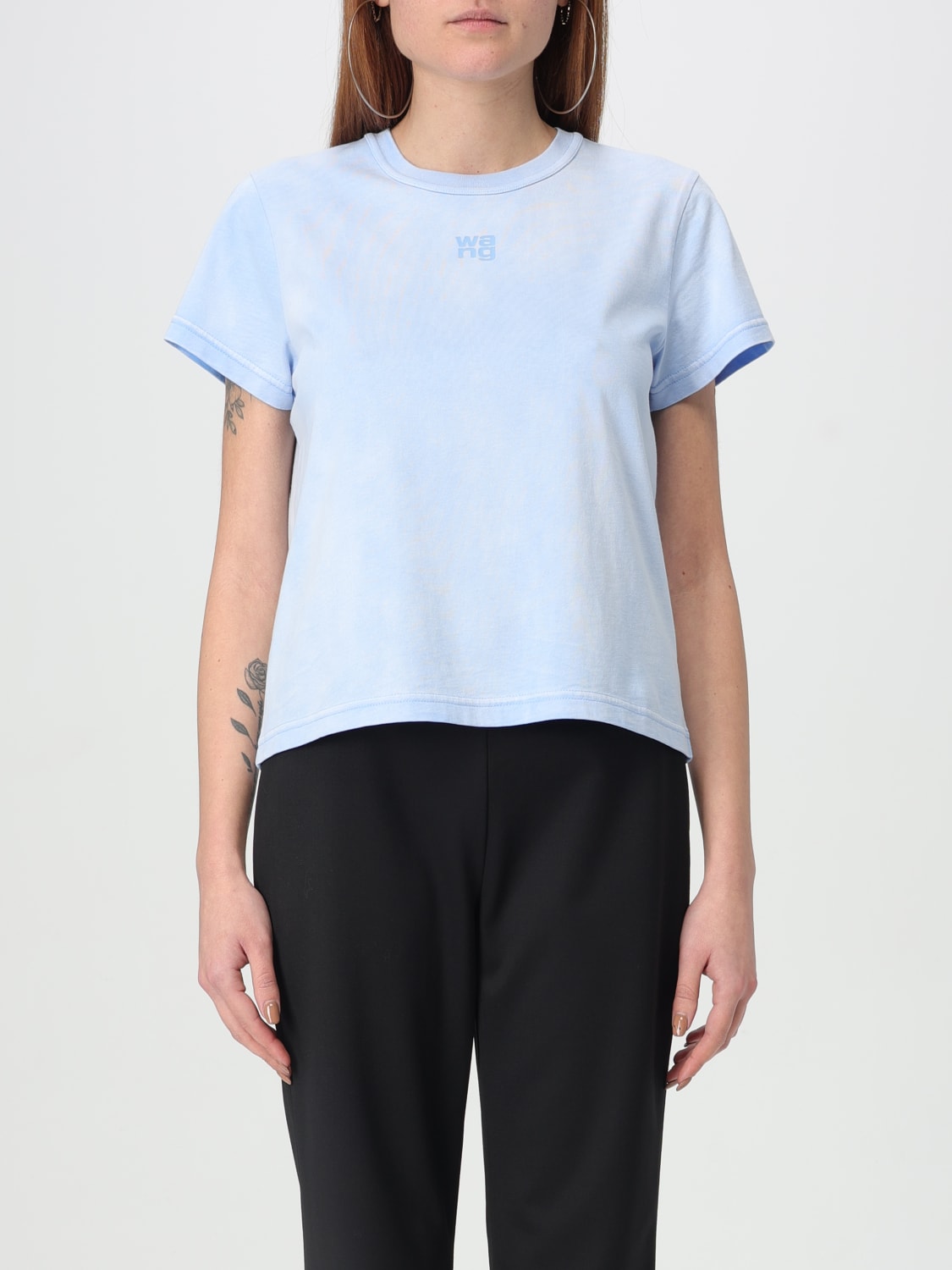 ALEXANDER WANG T-SHIRTS: T-shirt Alexander Wang in cotone , Blue - Img 1