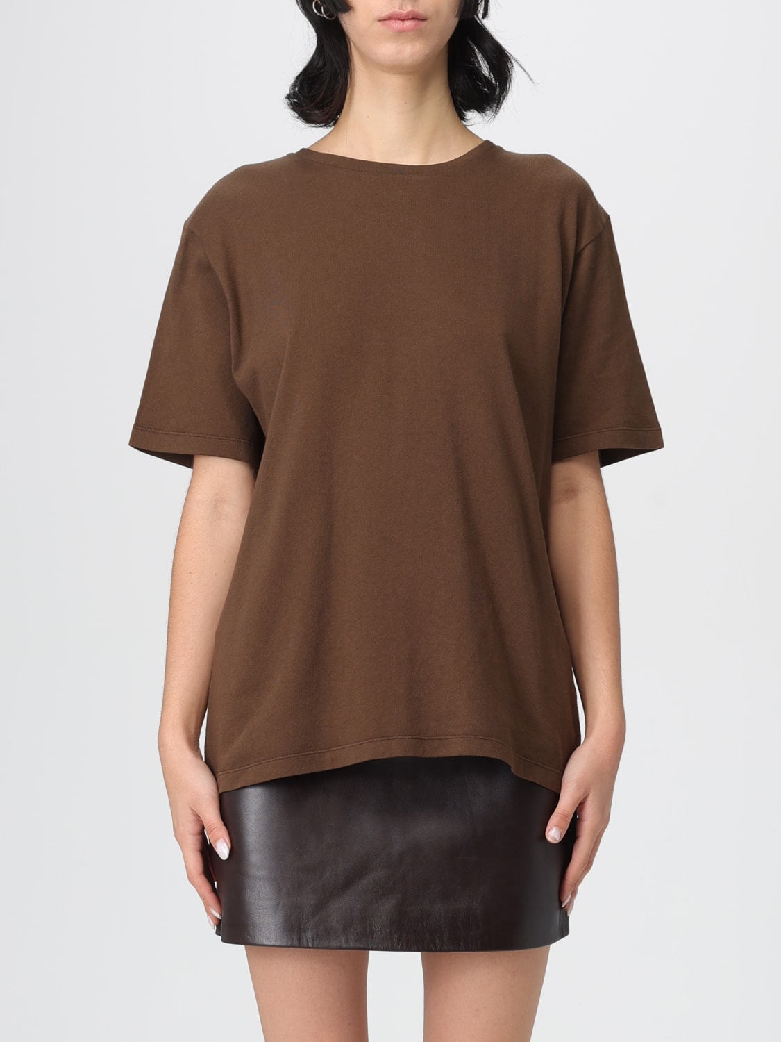 KHAITE T-SHIRT: T-shirt woman Khaite, Brown - Img 1