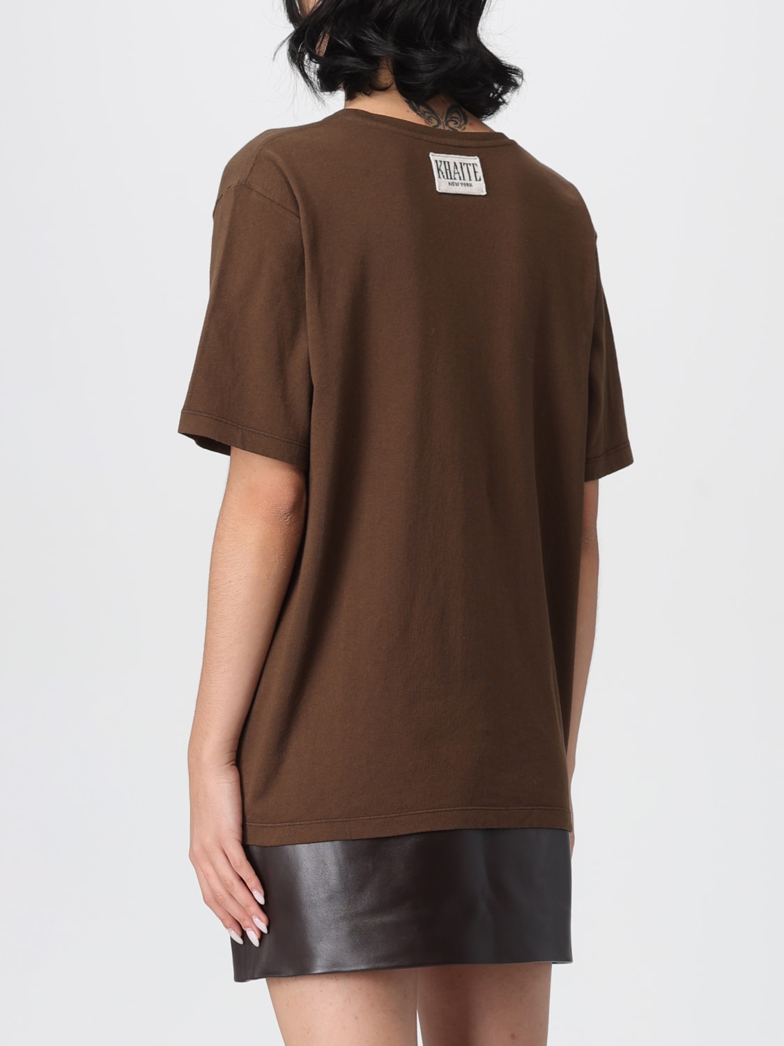 KHAITE T-SHIRT: T-shirt woman Khaite, Brown - Img 3
