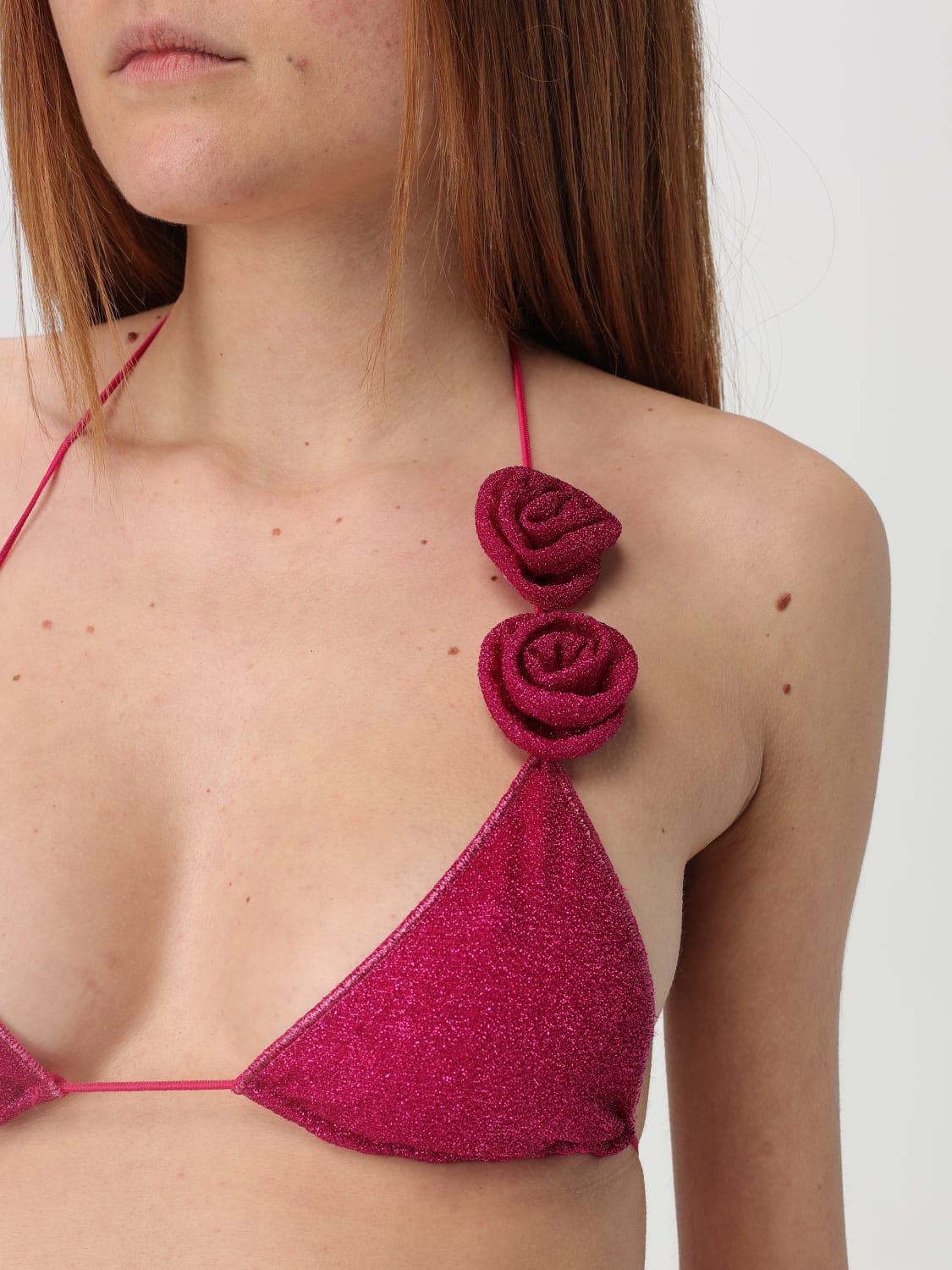 ワンピース水着 Oseree SS25 OSEREE Sea clothing Fuchsia (FIS249 FUCSIA) Roses Maillot Swimsuit In Fuchsia Lurex - OSEREE - Russocapri