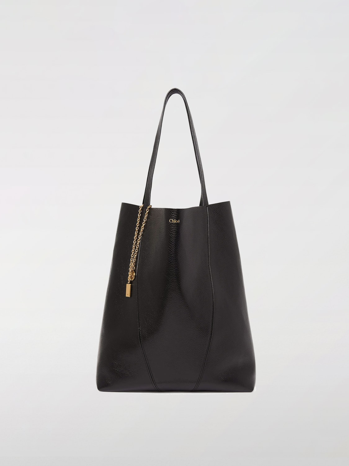 トートバッグ CHLOE Woman Tote bags Black CHC25SS810N84 001 Chloé Chloé Spin black medium Tote Bag | TheDoubleF