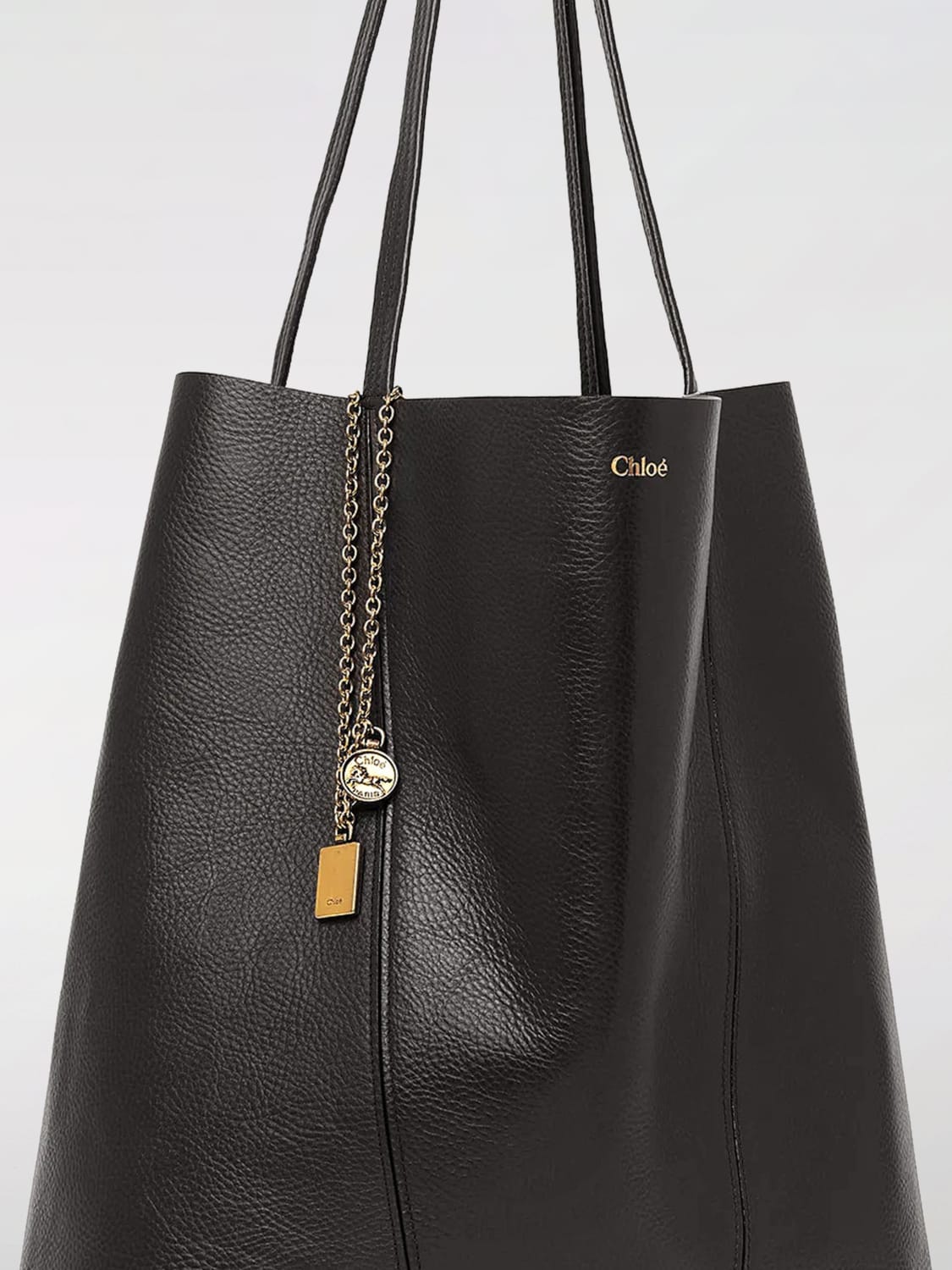 トートバッグ CHLOE Woman Tote bags Black CHC25SS810N84 001 CHLOÉ: Chloé Tote Spin big leather bag - Black | Chloé tote