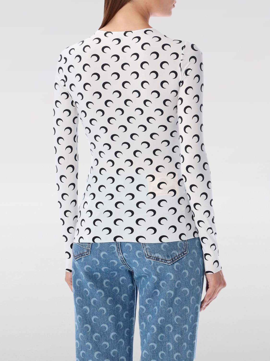 MARINE SERRE: Top woman - White | Marine Serre t-shirt