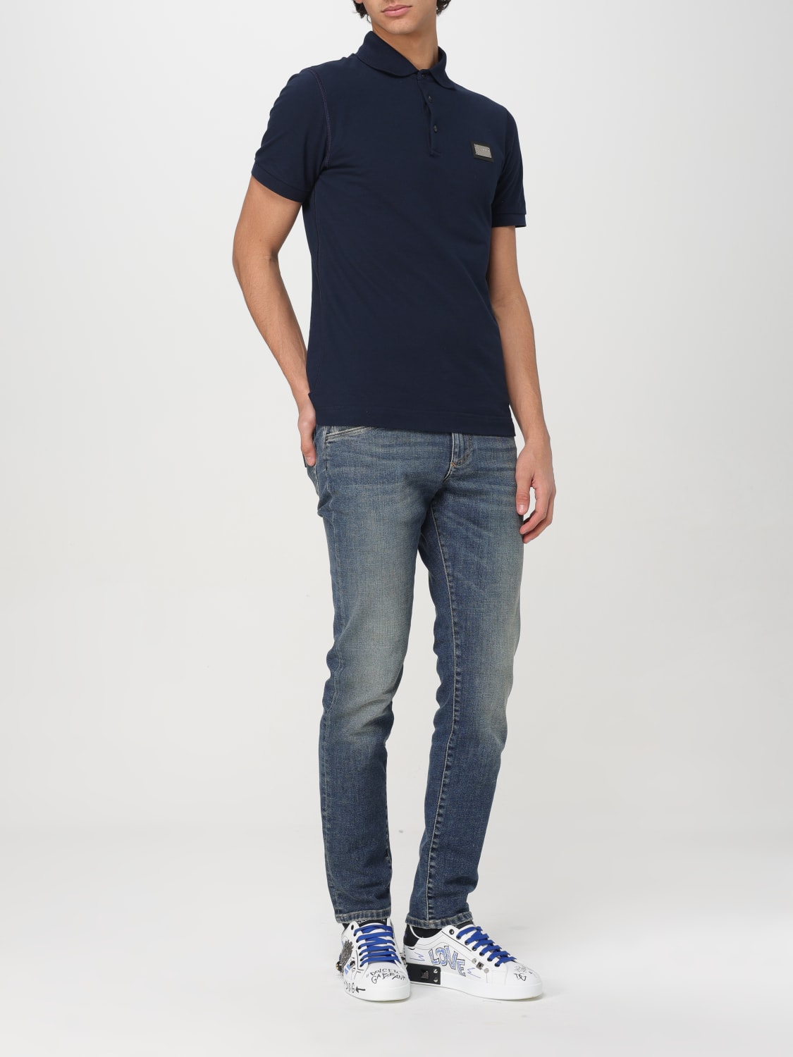 DOLCE & GABBANA POLO: Polo herren Dolce & Gabbana, Blau - Img 2