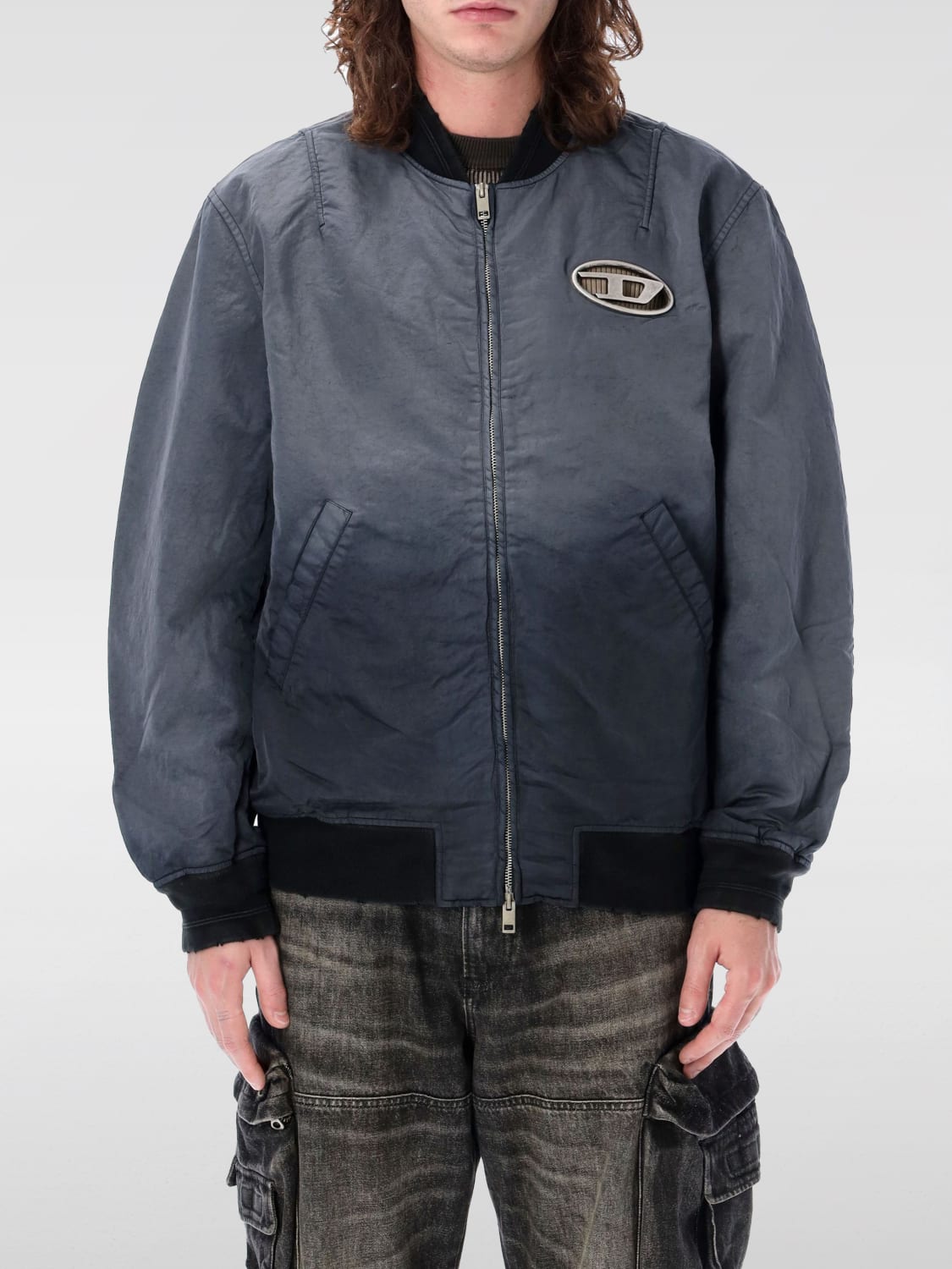 DIESEL: Jacket men - Black | Diesel jacket A120870QHAR