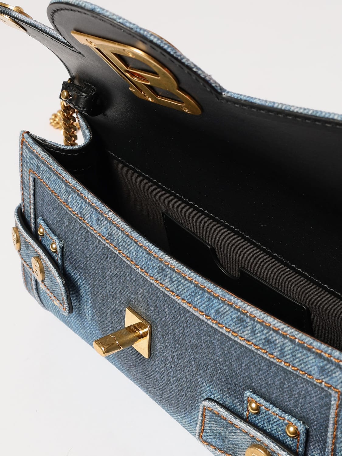 ショルダーバッグ・ポシェット BALMAIN Women Shoulder Bags EN1LE596TDEN 6FF BLUE BALMAIN: Clutch woman - Denim | Balmain mini bag