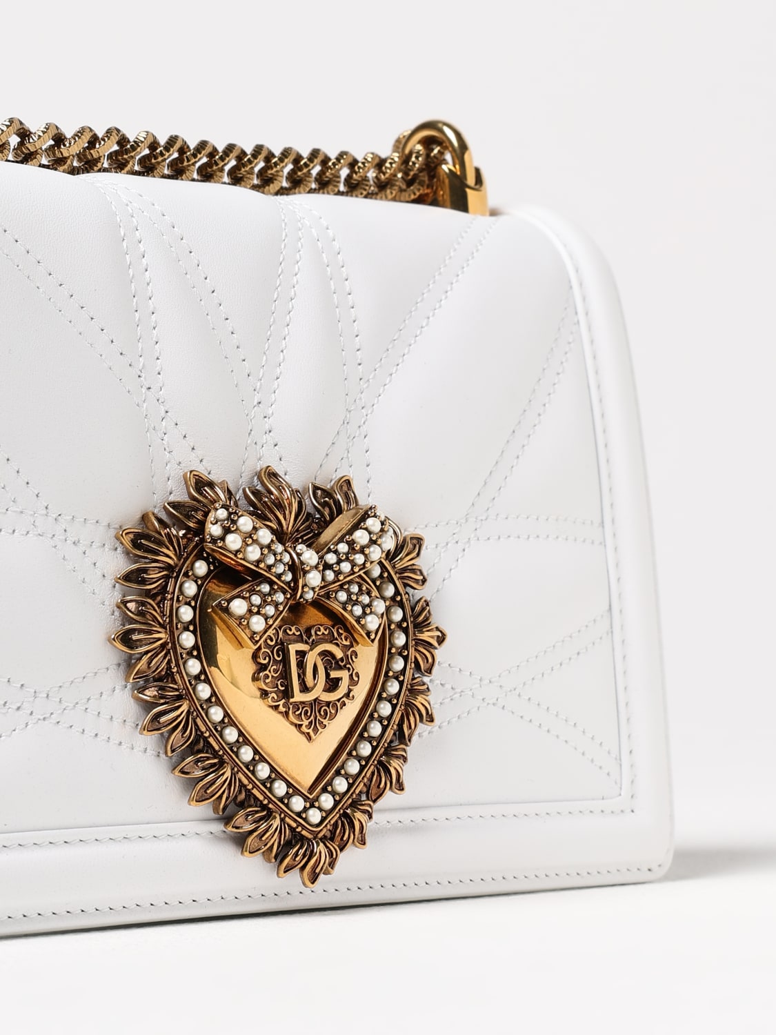 バッグ・カバンその他 DOLCE & GABBANA Woman Mini bag White BB7158AW437 8H000 DOLCE & GABBANA: Devotion bag in quilted leather - White