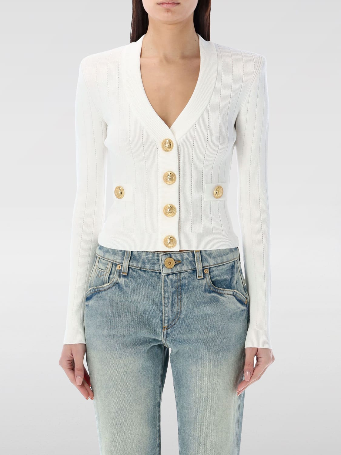 BALMAIN JERSEY: Jersey mujer Balmain, Blanco - Img 1