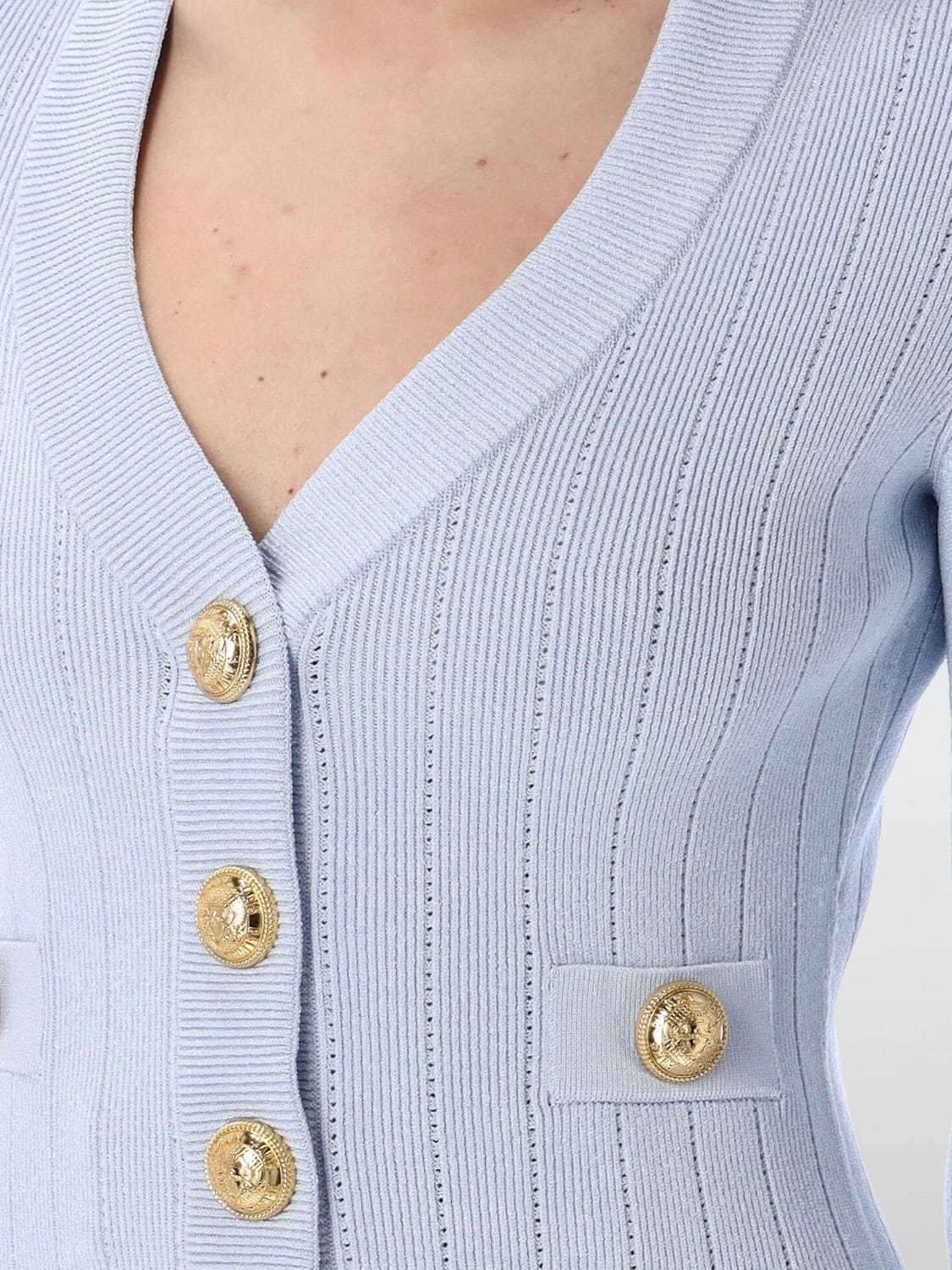 BALMAIN JERSEY: Jersey mujer Balmain, Azul Claro - Img 3