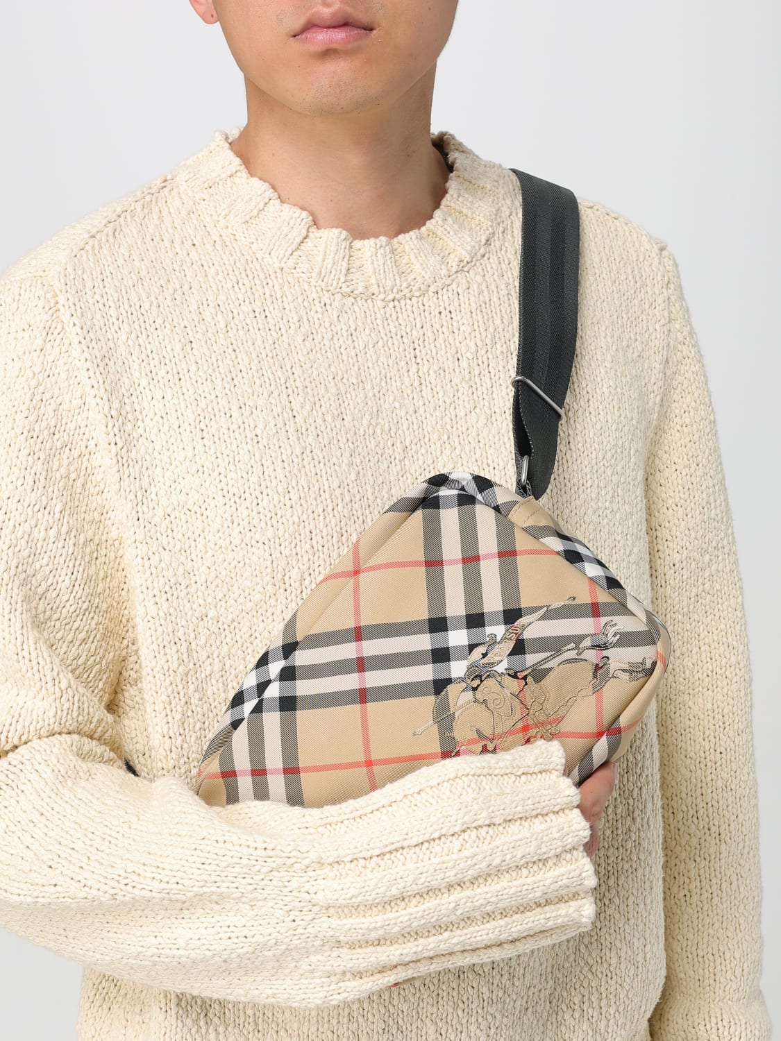 BURBERRY: Bags men - Beige | Burberry shoulder bag 8091320