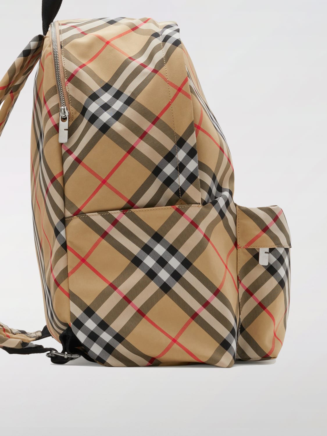 BURBERRY ZAINO: Zaino Vintage Check Burberry in canvas jacquard , Sabbia - Img 4