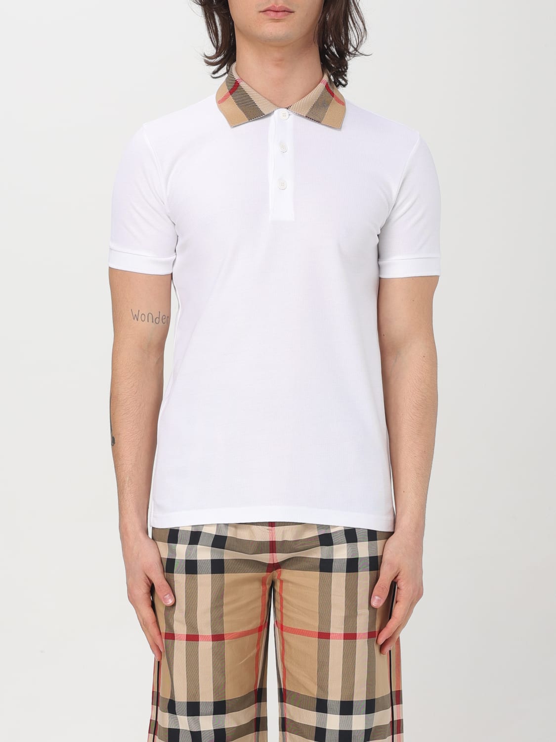 BURBERRY POLO SHIRT: Sweatshirt men Burberry, White - Img 1