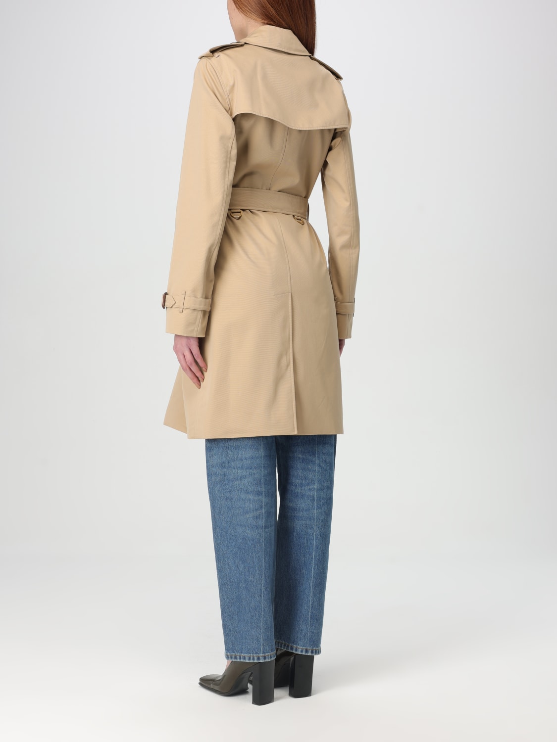 ジャケット BURBERRY Woman Jacket Honey 8079411 BURBERRY: double-breasted cotton trench coat - Honey