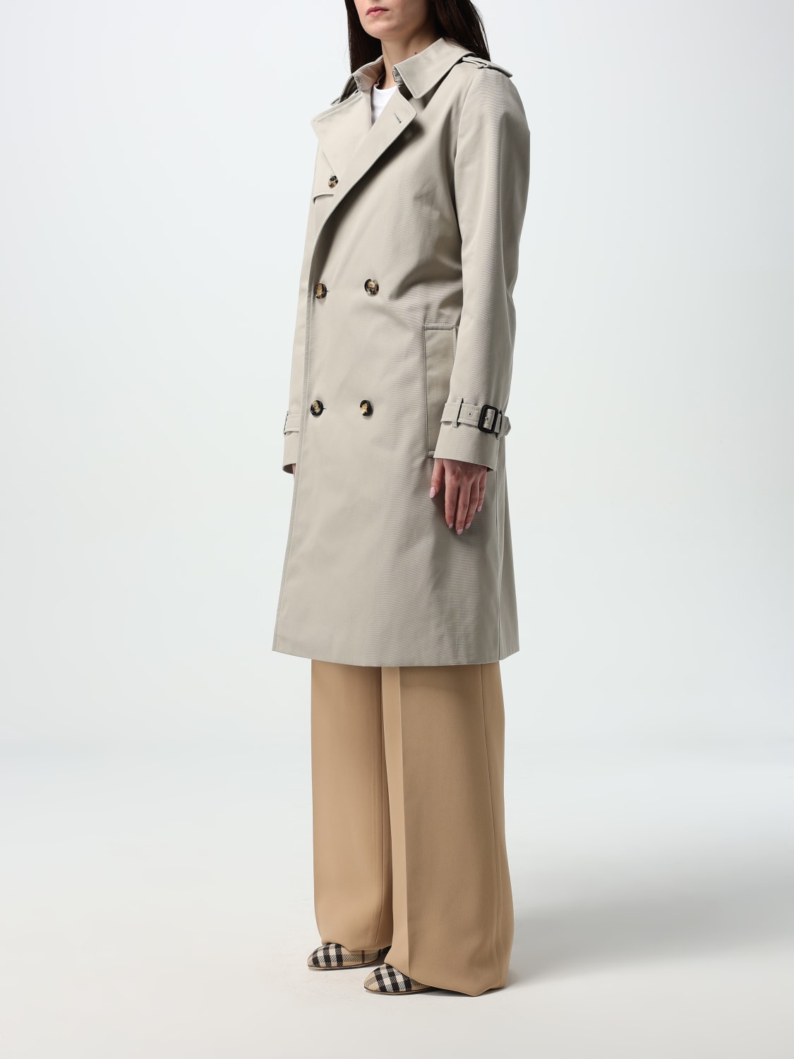 ジャケット BURBERRY Woman Jacket Beige 8101378 BURBERRY: double-breasted cotton blend trench coat - Beige