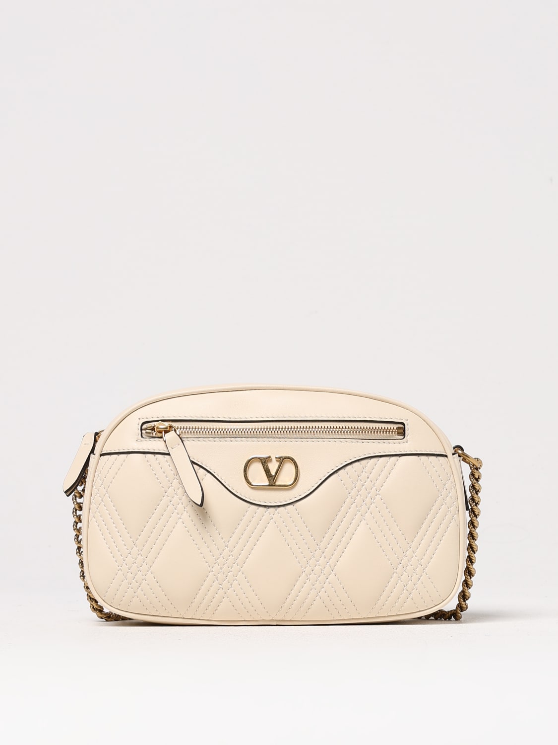 VALENTINO GARAVANI BORSA A TRACOLLA: Borsa Quiltie 67 Valentino Garavani in nappa trapuntata , Bianco - Img 1