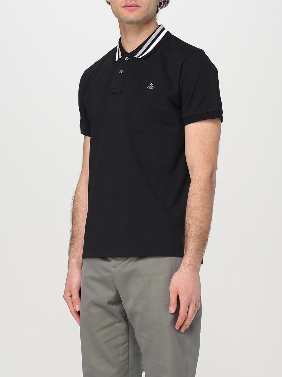 VIVIENNE WESTWOOD POLO: Polo in cotone con logo Vivienne Westwood, Nero - Img 4