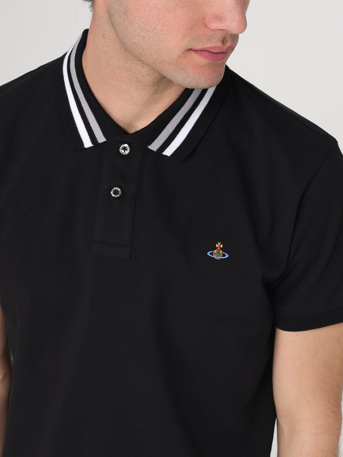 VIVIENNE WESTWOOD POLO: Polo in cotone con logo Vivienne Westwood, Nero - Img 5