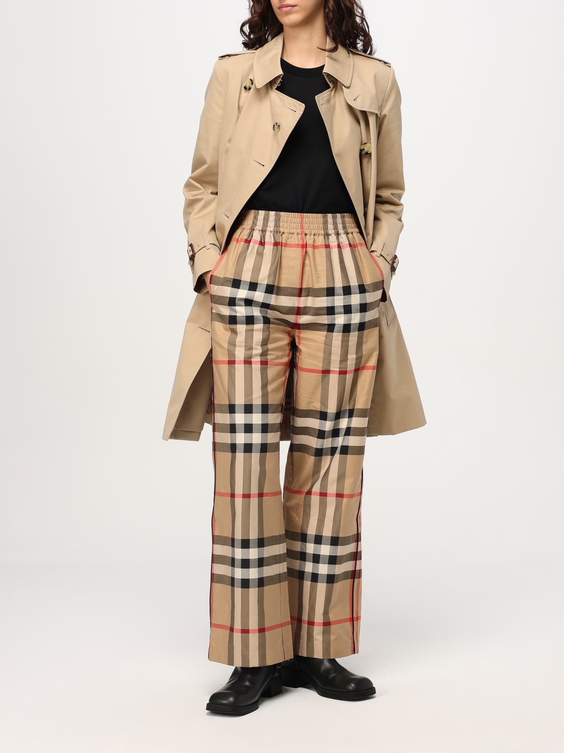 BURBERRY: Pants woman - Beige | Burberry pants 8104616