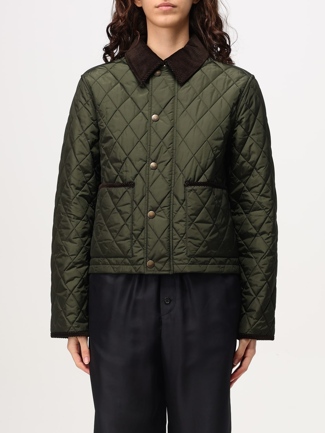 BURBERRY: Jacket woman - Olive | Burberry jacket 8105099