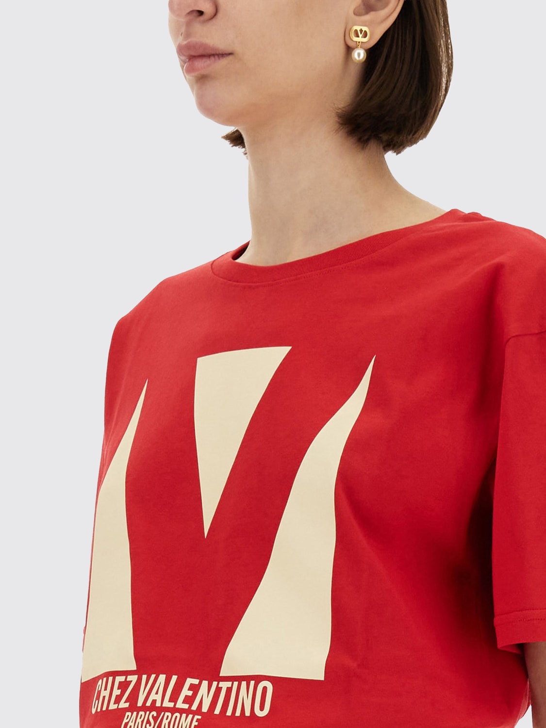 VALENTINO CAMISETA: Top mujer Valentino, Rojo - Img 4