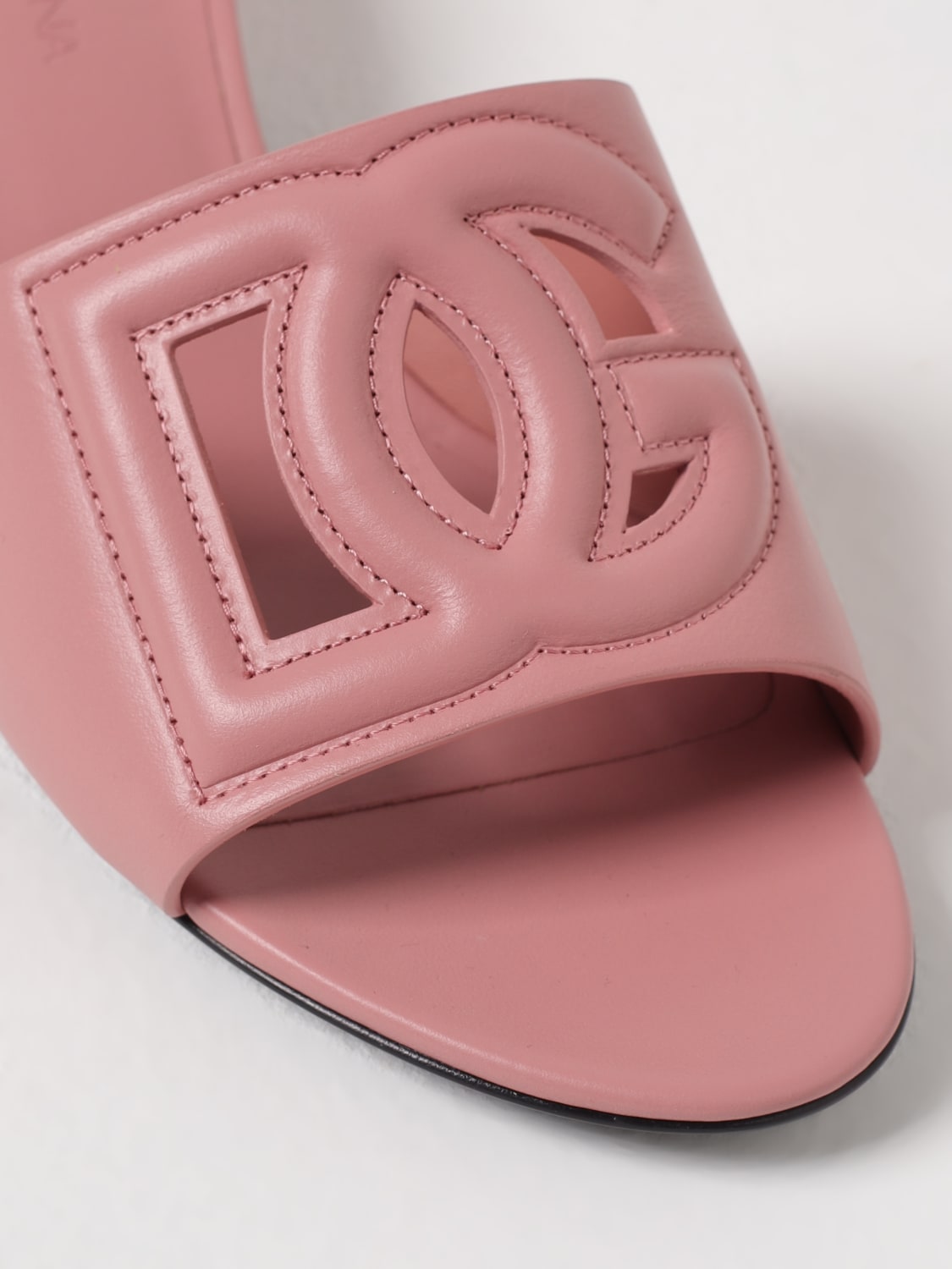 DOLCE & GABBANA: Flat sandals woman - Pink | Dolce & Gabbana
