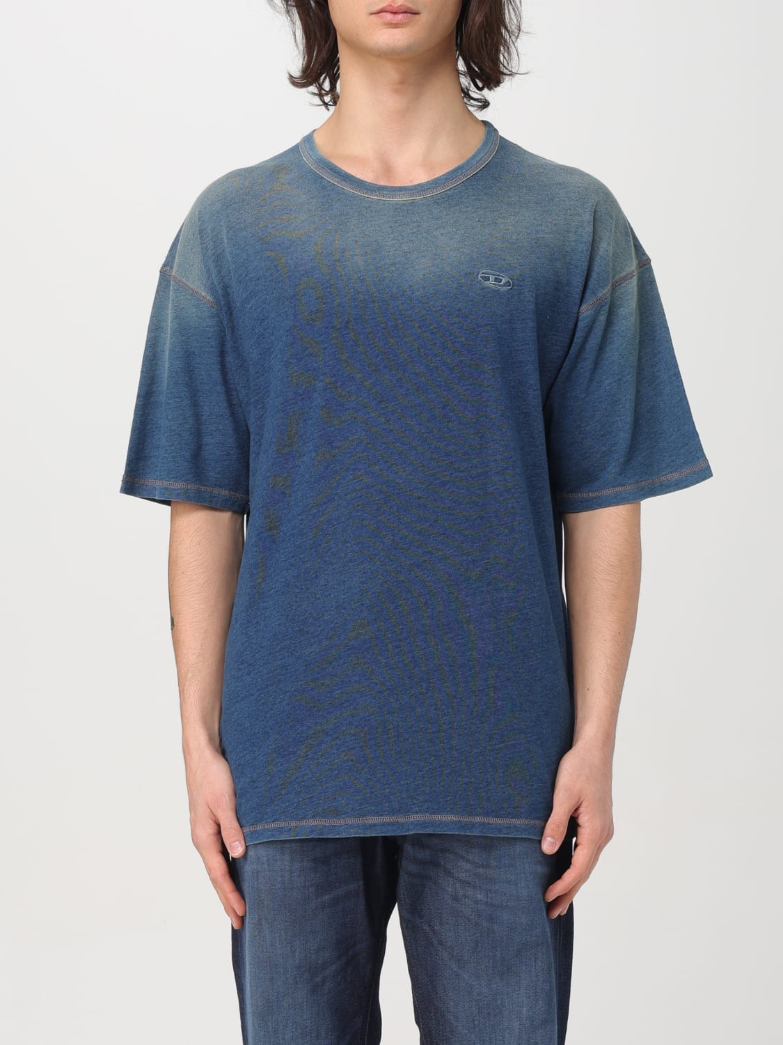 Tシャツ・カットソー DIESEL Men T Shirts A16186 0GIAU01 Blue DIESEL: T-shirt men - Blue | Diesel t-shirt A161860GIAU