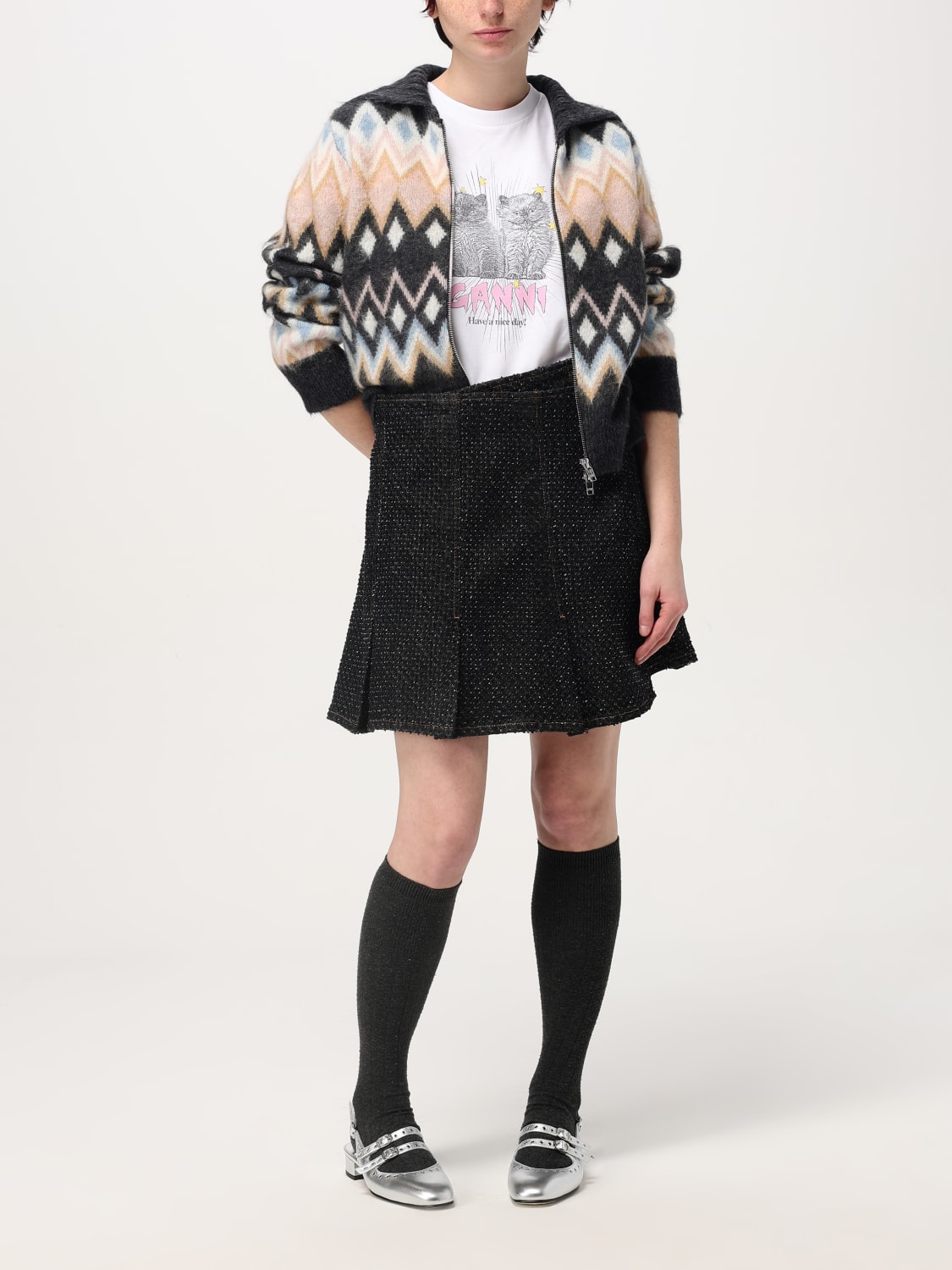 スカート GANNI Woman Skirt Black J1618 099 GANNI: Skirt woman - Black | Ganni skirt J1618 online at