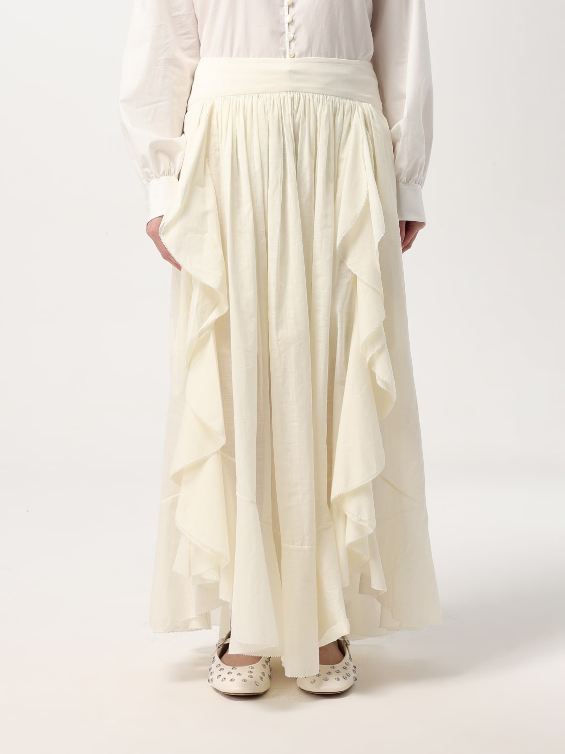 ZIMMERMANN GONNA: Gonna Zimmermann in cotone, Bianco - Img 1